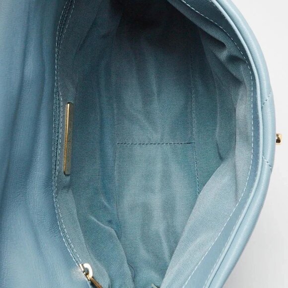 Chanel Light Blue Quilted Goatskin Leather Chanel 19 Small Flap Bag - Picture 10 of 10